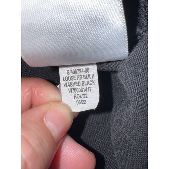 GAP ’90s Loose High Rise Black Distressed Straight Leg Jeans Size 28 - Picture 7 of 7